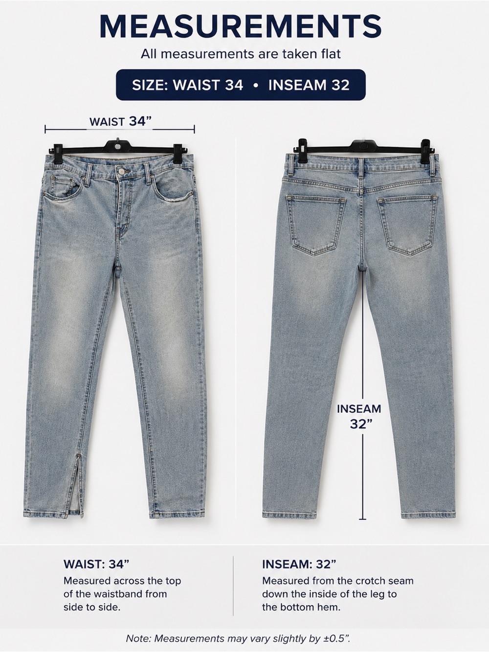MNML Washed Light Blue Ankle Crop Jeans